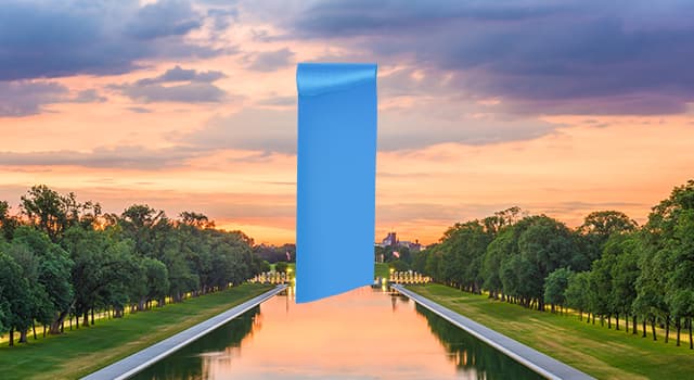 Maatschappij Trivia Vraag: Welk beroemd Amerikaans monument is verborgen op de foto?