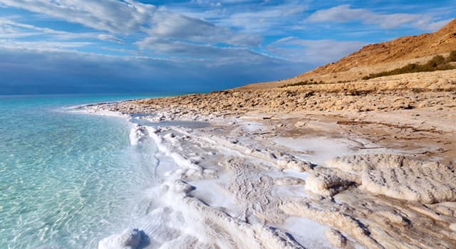 Aardrijkskunde Trivia Vraag: Welke twee landen grenzen aan de Dode Zee?