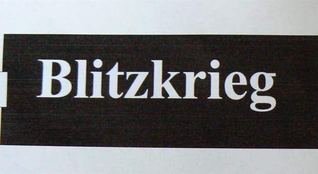 Geschiedenis Trivia Vraag: Wat betekent 'Blitzkrieg'?