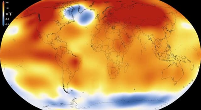 Natuur Trivia Vraag: Welk jaar was, door de opwarming van de aarde, het warmste jaar sinds het begin van de metingen?