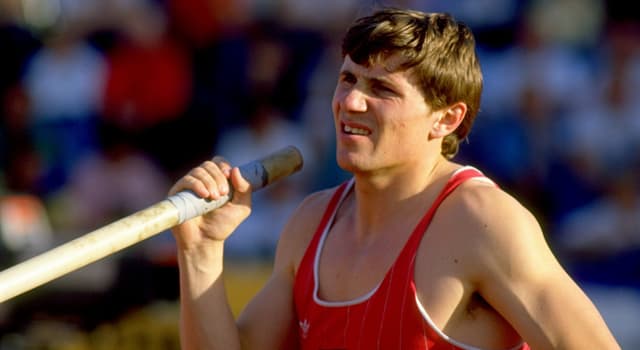 History Trivia Question: On which date in 1984 did Sergey Bubka break the world pole vault record for the first time?