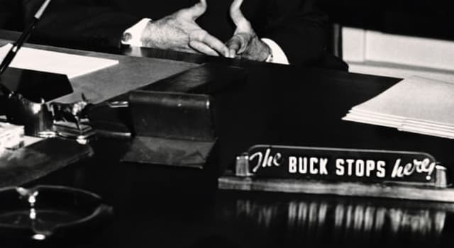 History Trivia Question: Which US president famously had a sign on his desk saying "The Buck Stops here"?