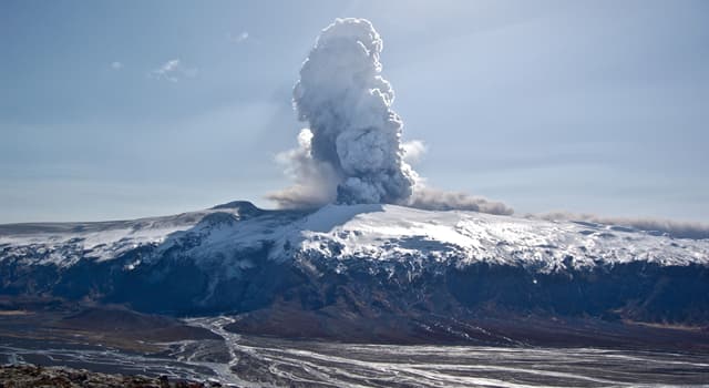 Aardrijkskunde Trivia Vraag: In welk land bevindt zich de Eyjafjallajökull vulkaan?