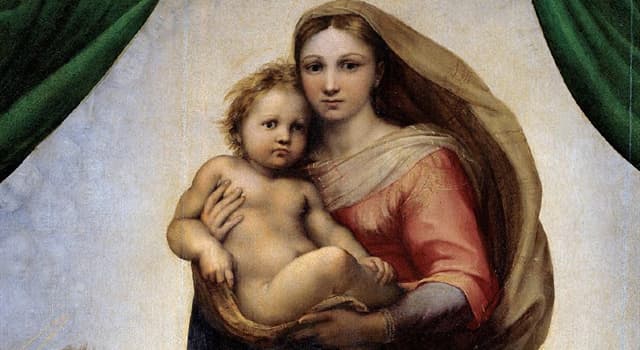 Cultuur Trivia Vraag: Welke van deze is afgebeeld op het schilderij 'Sixtijnse Madonna' van Rafaël?