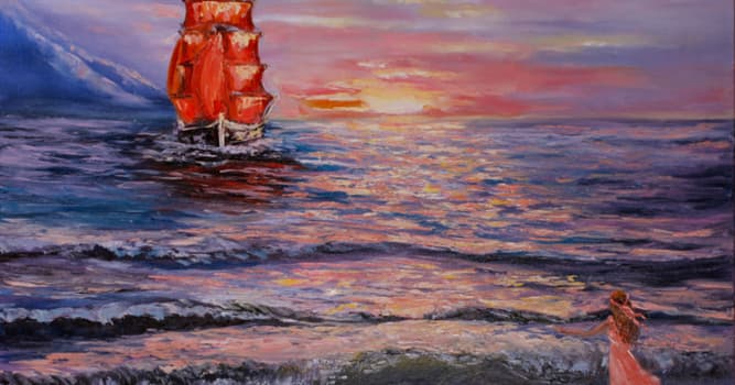 Culture Trivia Question: Who is the author of the story "Scarlet Sails"?