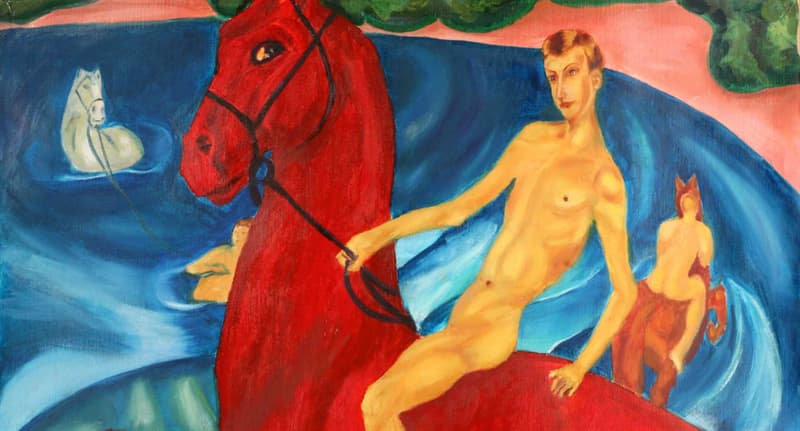 Культура Запитання-цікавинка: Скільки всього коней зображено на картині Кузьми Петрова-Водкіна «Купання червоного коня»?