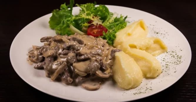 Cultuur Trivia Vraag: Welke van deze ingrediënten is nodig om het Russische gerecht "Bœuf Stroganoff" te kunnen bereiden?