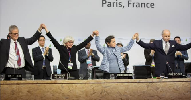 Gesellschaft Wissensfrage: Mit welcher globalen Frage befasst sich das Pariser Abkommen 2015?
