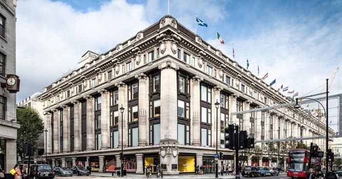 Geography Trivia Question: Selfridges flagship department store is located on which London street?