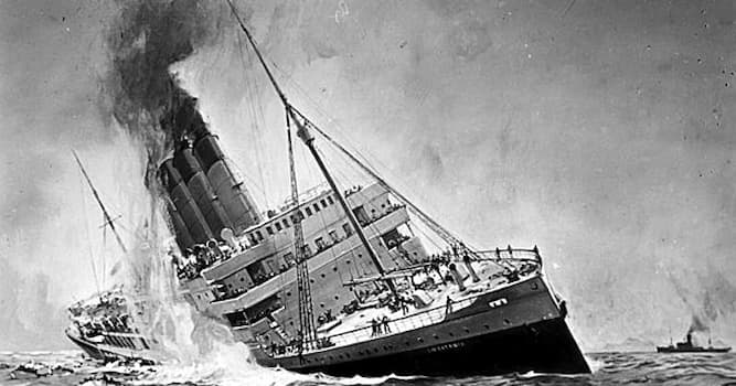 History Trivia Question: Which British ocean liner was famously torpedoed and sunk off the coast of Ireland in 1915?