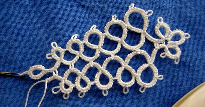 Society Trivia Question: Which of the following is the process of making knotted lace with a small shuttle?