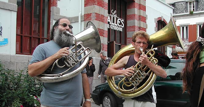 Culture Trivia Question: What is a large, valved bass brass instrument, a member of the tuba family called?