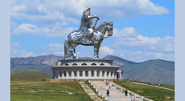 Culture Trivia Question: Of which metal is this equestrian statue of Genghis Khan near Ulaanbaatar in Mongolia sculpted?
