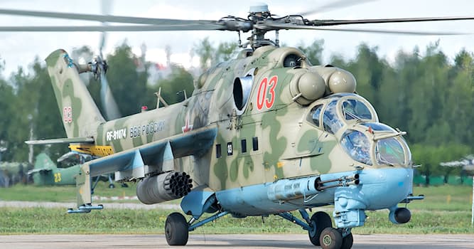 Общество Вопрос: Какое неофициальное название получил советский/российский вертолёт Ми-24?