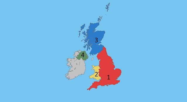 География Вопрос: Под каким номером на карте Великобритании изображен Уэльс?