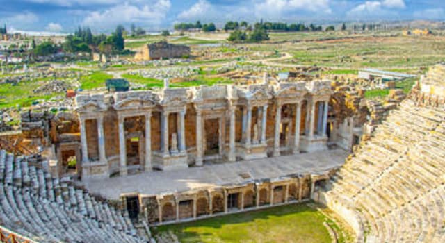 Geography Trivia Question: In which of the following countries can this facade of a Greco-Roman amphitheater be found?