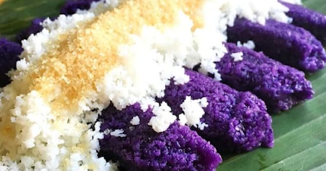 Culture Trivia Question: What rice cake is traditionally sold during Christmas season in the Philippines?