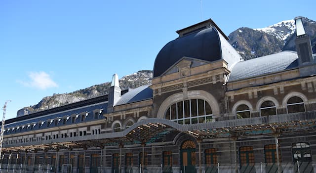 Geography Trivia Question: Where is the Canfranc International railway station located?