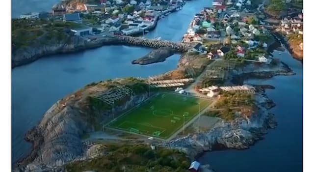 Geography Trivia Question: Which country is home to this scenic soccer pitch?