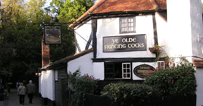 History Trivia Question: When did Ye Olde Fighting Cocks (one of Britain's oldest pubs) open to business?