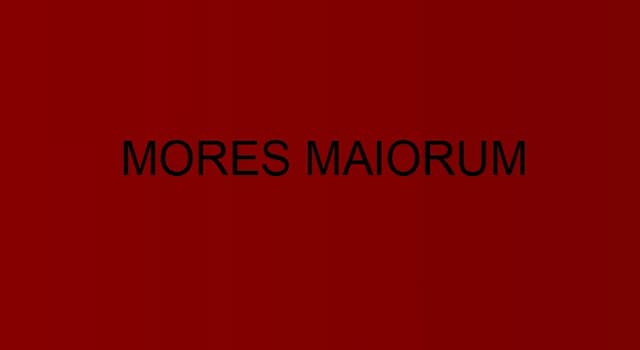 Cultura Pregunta Trivia: ¿Qué significaba "mores maiorum" en la Roma arcaica?