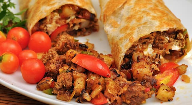 Kultura Pytanie-Ciekawostka: W którym kraju wynaleziono danie zwane burrito, pokazane na zdjęciu?