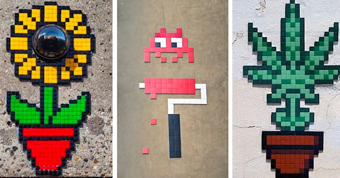 Culture Question: Quel artiste dissémine ces petits personnages pixelisés sur les murs des villes du monde entier ?
