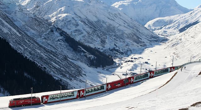 Aardrijkskunde Trivia Vraag: In welk land verbindt de Glacier Express bergresorts?