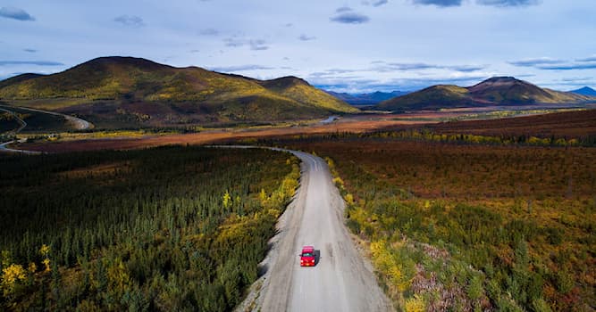 Geography Trivia Question: Where is the 666 km (414 miles) Dalton Highway known as one of the most dangerous roads in the world located?