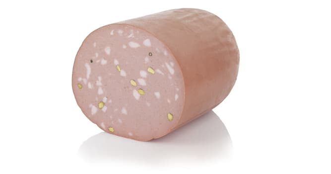 Culture Question: Quel gros saucisson rose à la pistache est originaire de Bologne en Italie ?