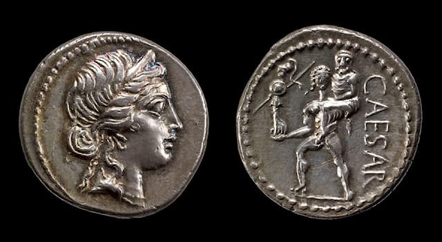 History Trivia Question: Roman leader Julius Caesar used an image of which goddess on his coins?