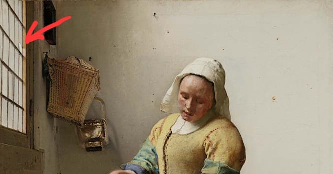 Cultuur Trivia Vraag: Wat beoogde Vermeer met het stukje glas uit het raam te schilderen in het Melkmeisje?