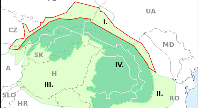 Geografia Pytanie-Ciekawostka: Na mapie czerwonym kolorem oznaczono granicę którego regionu?