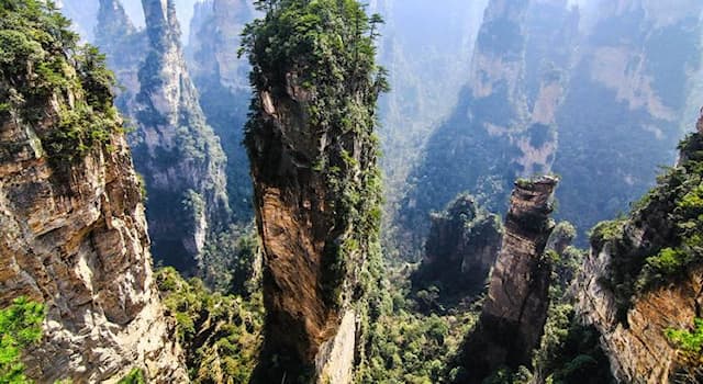Geography Trivia Question: Where is Tianzi Mountain located?