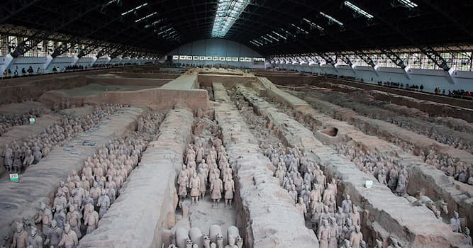 History Trivia Question: Qin Shi Huang's Terracotta Soldiers were created with what purpose in mind?