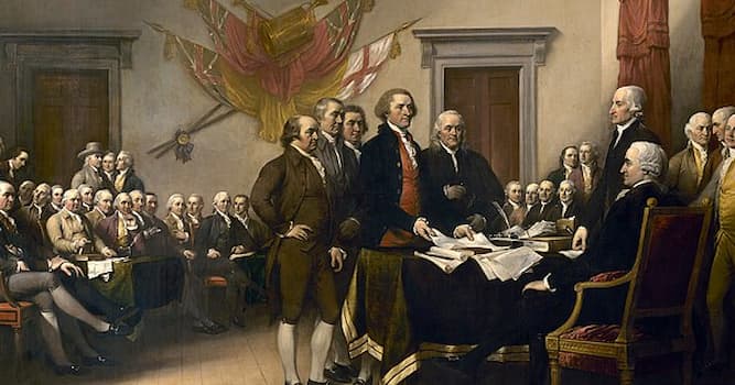 Geschiedenis Trivia Vraag: Welke belangrijke Amerikaanse document werd ondertekend en gepresenteerd aan het Congres door de "Founding Fathers"?
