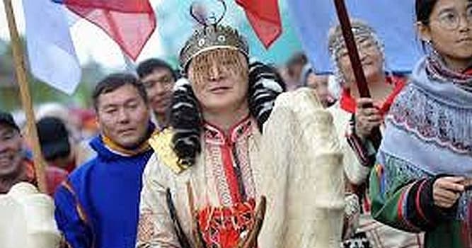 Culture Trivia Question: In which country are the Samoyedic people, shown in the picture, located?