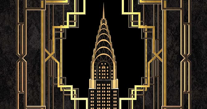 Cultuur Trivia Vraag: Welke beroemde wolkenkrabber in New York zie je op deze Art Deco-affiche?