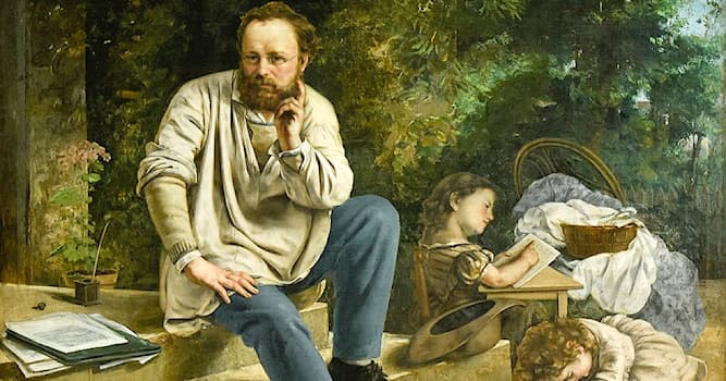 Cultuur Trivia Vraag: Wie maakte dit portret van de anarchistische denker Proudhon en zijn twee dochters?