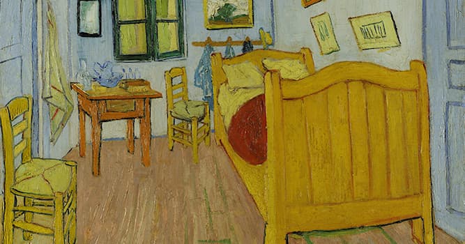 Cultuur Trivia Vraag: Waar maakte Vincent van Gogh dit schilderij van zijn slaapkamer?