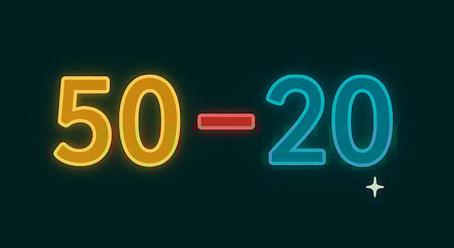 과학 상식 퀴즈: 50 − 20은 얼마입니까?