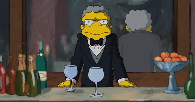 Cultuur Trivia Vraag: Van welke bekende kunstenaar zie je hier het werk in een Simpsons-versie?