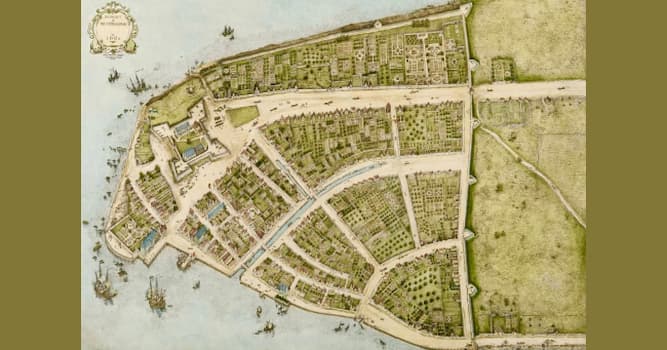 Geschiedenis Trivia Vraag: Van welke hedendaagse stad zie je hier een kaart uit 1660?