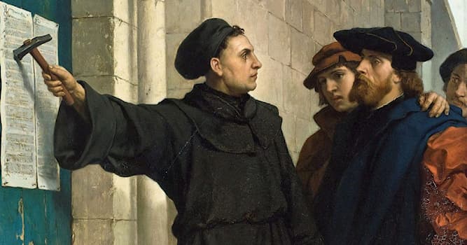 Geschiedenis Trivia Vraag: Waar spijkerde Maarten Luther, volgens de overlevering, in 1517 zijn 95 Stellingen tegen de kerkdeur?