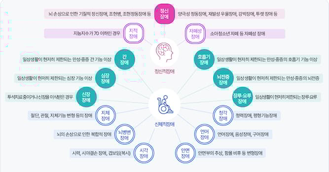사회 상식 퀴즈: 우리나라 장애인복지법에 따른 장애유형은 몇가지일까요?