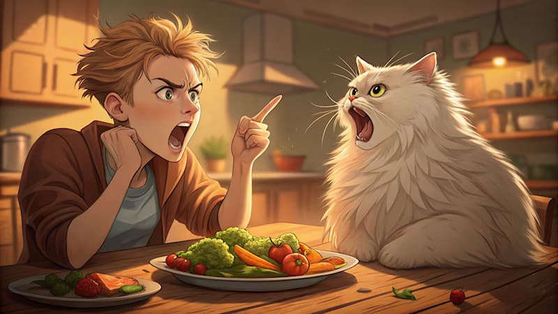 Culture Trivia Question: Which meme features a woman yelling at a confused cat sitting in front of a salad?