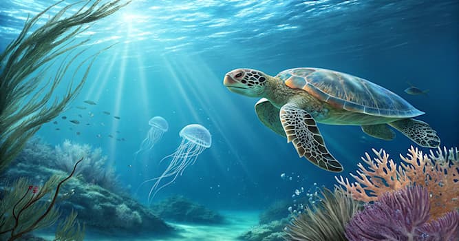 natura Pytanie-Ciekawostka: Co jest głównym pożywieniem żółwia morskiego?