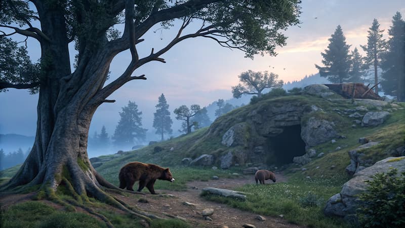 Doğa Trivia Sorusu: Kahverengi ayılar genellikle yuvalarını nerede yapar?