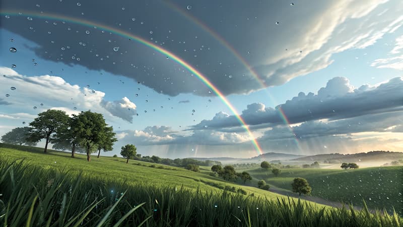 Natuur Trivia Vraag: Hoe heet het verschijnsel waarbij na regen een gekleurde boog verschijnt?