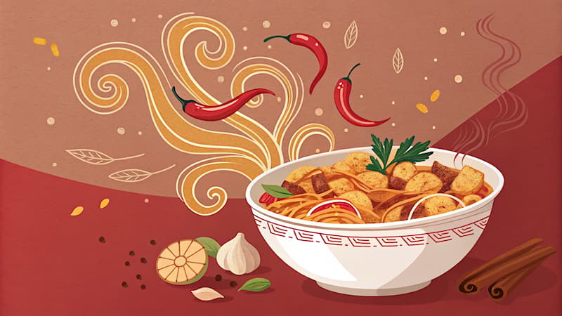 Cultuur Trivia Vraag: Welk gerecht staat bekend om kip, pinda’s en een pittige saus?
